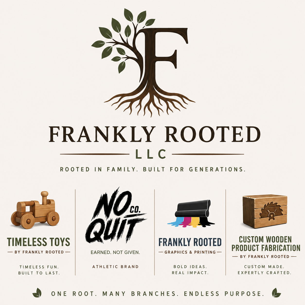 Frankly Rooted LLC and its four family-owned brands